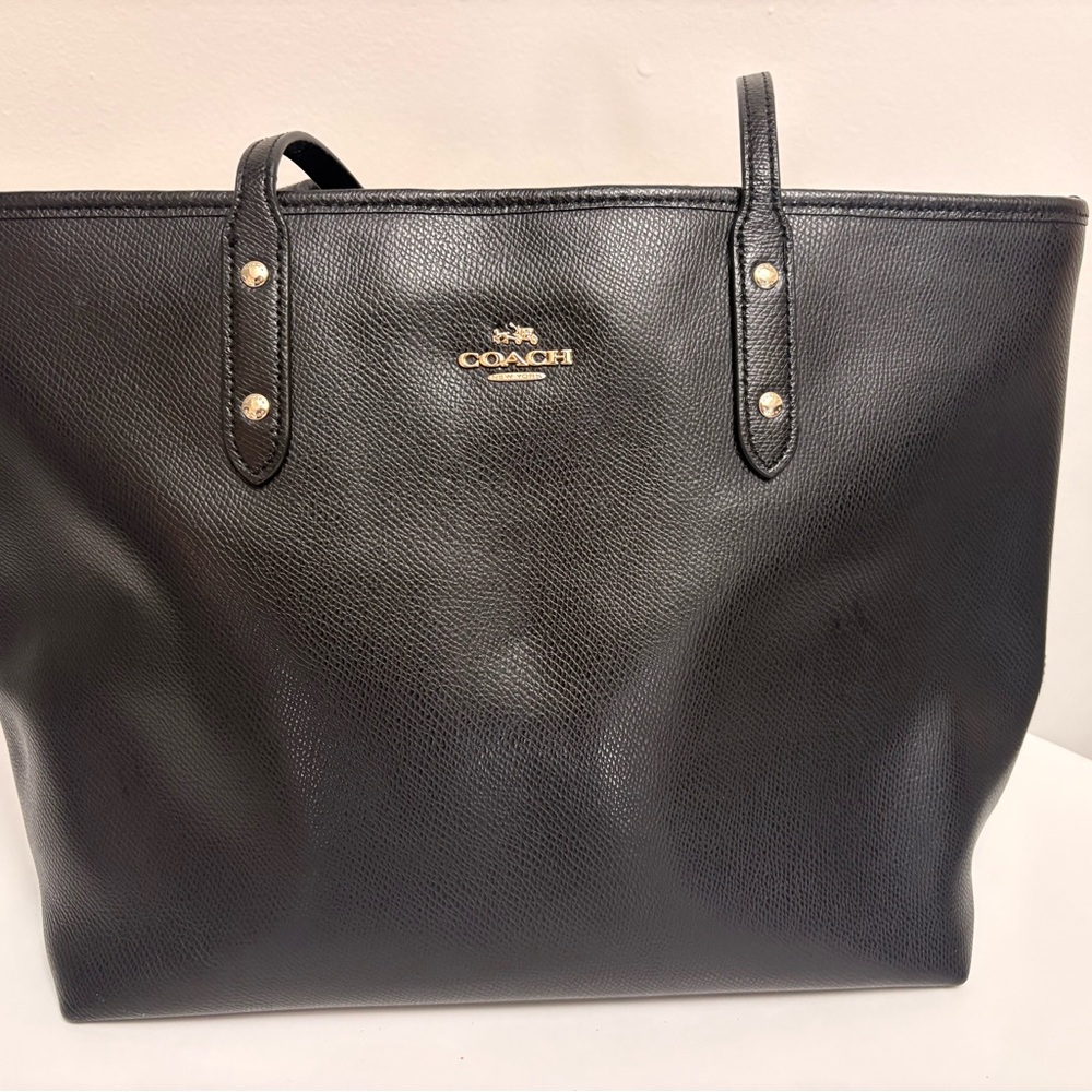 Coach Black Tote with Gold Accents - Picture 2 of 12